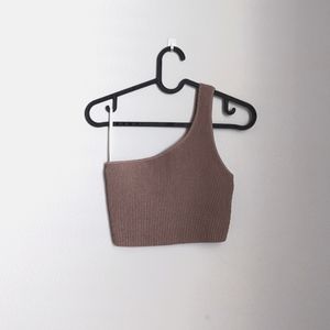 Aritzia Sculpt Knit One-Shoulder Crop Tank